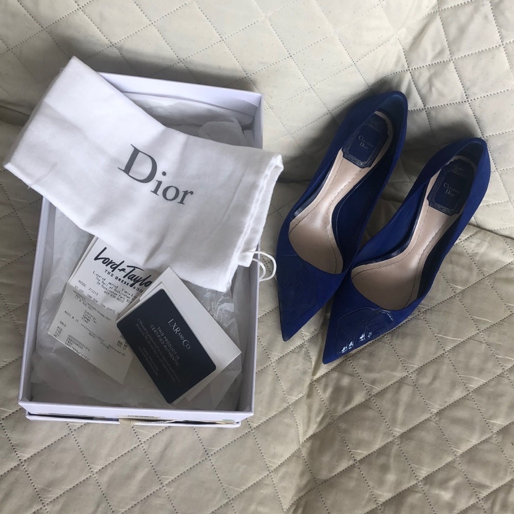 Blue Dior Rose Pump 8cm